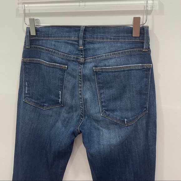 Frame Le High Skinny Crop Raw Hem Distressed Jeans Size 25 in Walgrove - Picture 8 of 8